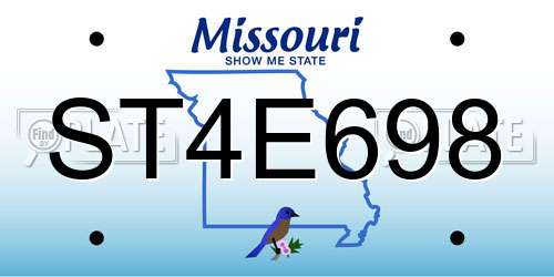ST4E698 Missouri License Plate