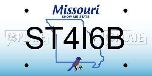 ST4I6B Missouri License Plate