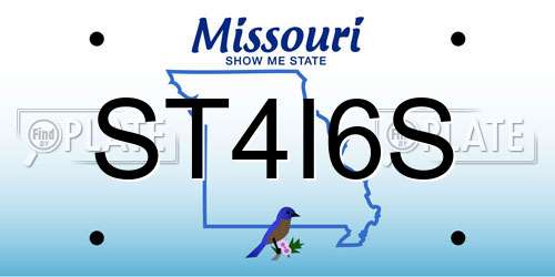 ST4I6S Missouri License Plate