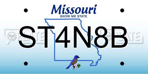 ST4N8B Missouri License Plate