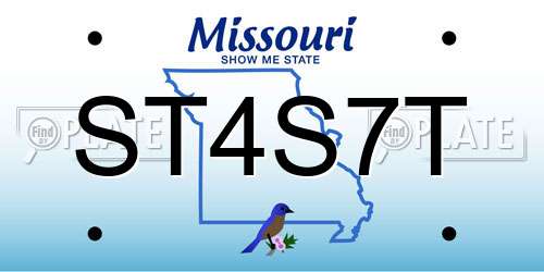 ST4S7T Missouri License Plate
