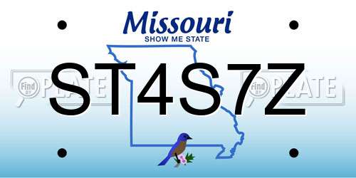 ST4S7Z Missouri License Plate