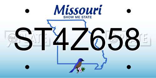 ST4Z658 Missouri License Plate