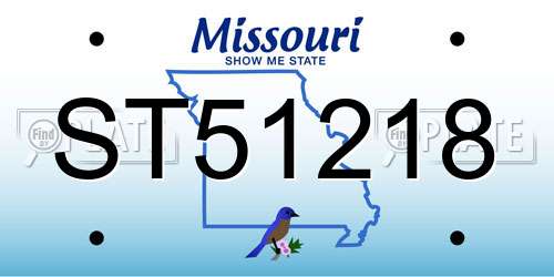 ST51218 Missouri License Plate