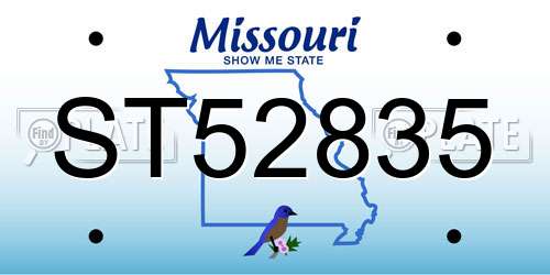 ST52835 Missouri License Plate