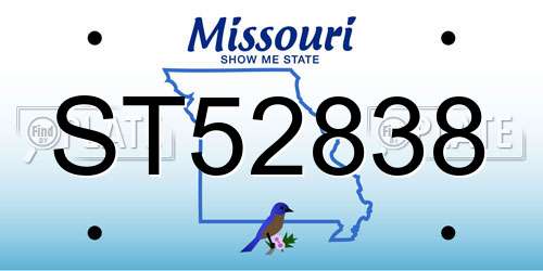 ST52838 Missouri License Plate