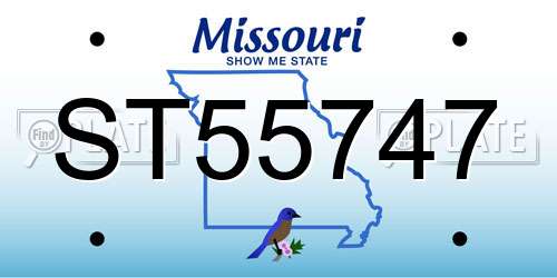 ST55747 Missouri License Plate
