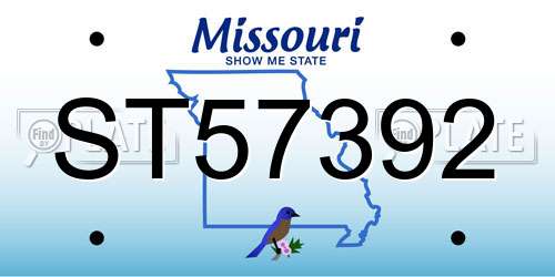 ST57392 Missouri License Plate