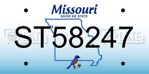 ST58247 Missouri License Plate
