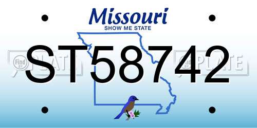 ST58742 Missouri License Plate