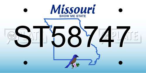 ST58747 Missouri License Plate