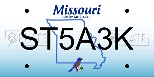 ST5A3K Missouri License Plate