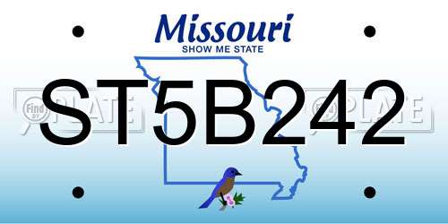 ST5B242 Missouri License Plate