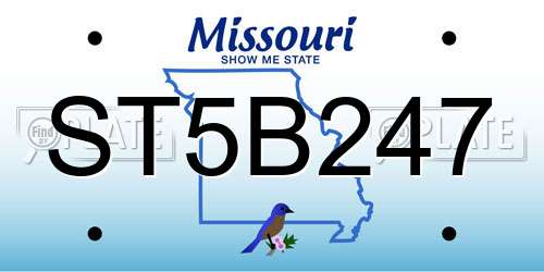 ST5B247 Missouri License Plate