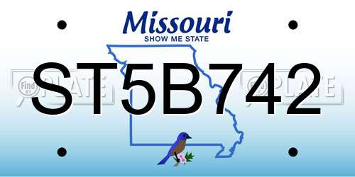 ST5B742 Missouri License Plate