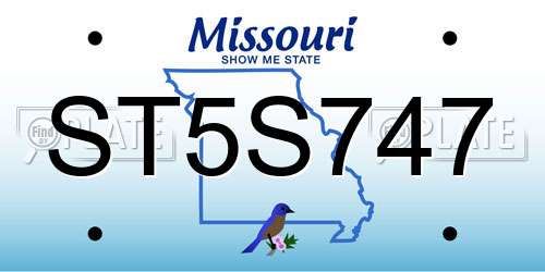 ST5S747 Missouri License Plate