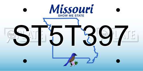 ST5T397 Missouri License Plate
