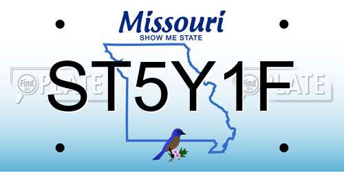ST5Y1F Missouri License Plate