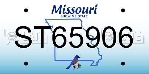 ST65906 Missouri License Plate