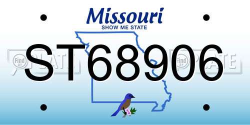 ST68906 Missouri License Plate