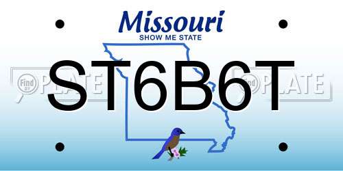 ST6B6T Missouri License Plate