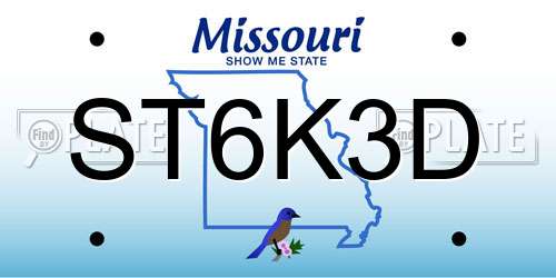 ST6K3D Missouri License Plate
