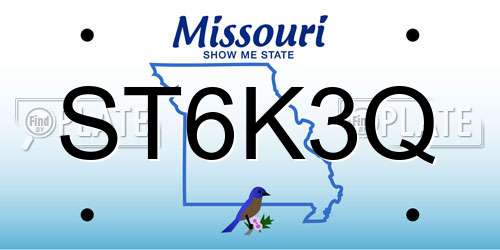 ST6K3Q Missouri License Plate