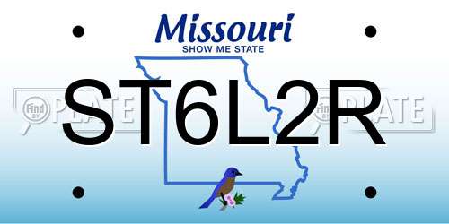 ST6L2R Missouri License Plate