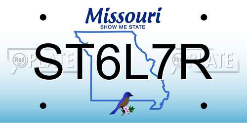 ST6L7R Missouri License Plate
