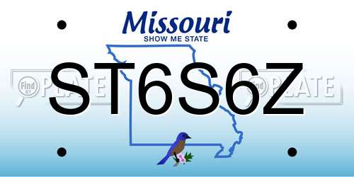 ST6S6Z Missouri License Plate