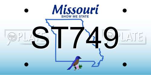 ST749 Missouri License Plate