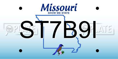 ST7B9I Missouri License Plate