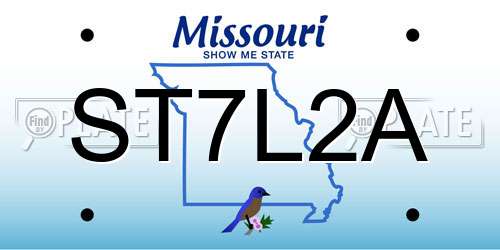 ST7L2A Missouri License Plate