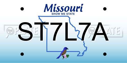 ST7L7A Missouri License Plate