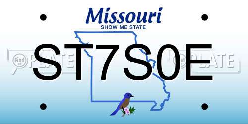 ST7S0E Missouri License Plate