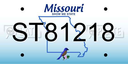 ST81218 Missouri License Plate