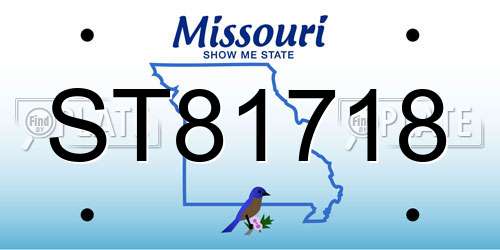 ST81718 Missouri License Plate