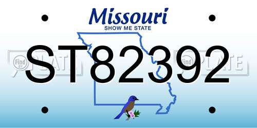ST82392 Missouri License Plate