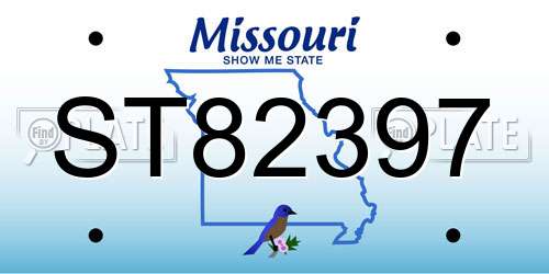 ST82397 Missouri License Plate