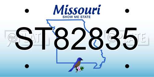 ST82835 Missouri License Plate