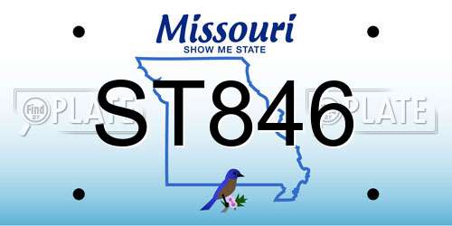 ST846 Missouri License Plate