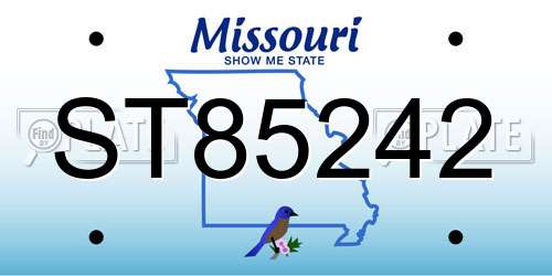 ST85242 Missouri License Plate