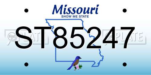 ST85247 Missouri License Plate