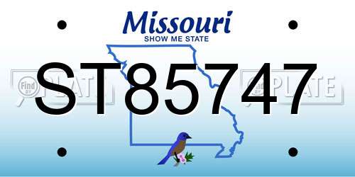 ST85747 Missouri License Plate