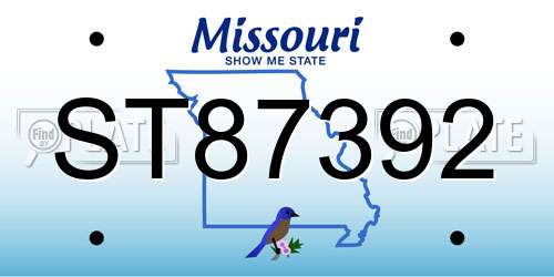ST87392 Missouri License Plate
