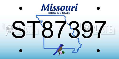 ST87397 Missouri License Plate