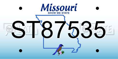ST87535 Missouri License Plate