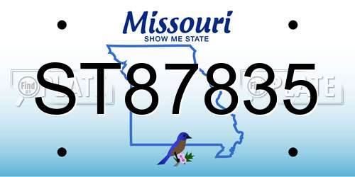 ST87835 Missouri License Plate