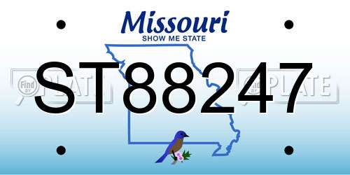 ST88247 Missouri License Plate