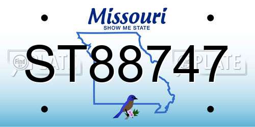 ST88747 Missouri License Plate